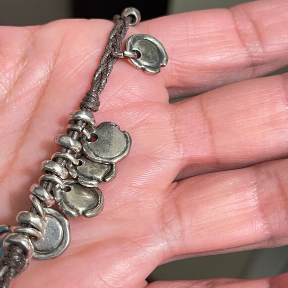 NWT Uno de 50 Long Multi Dangle Charms leather Silver plated long BOHO Necklace - Picture 7 of 12